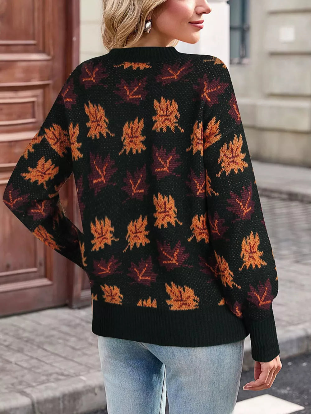 100% polyester Care instructions: Machine wash cold mock neck sweater in burgundy with regular silhouette