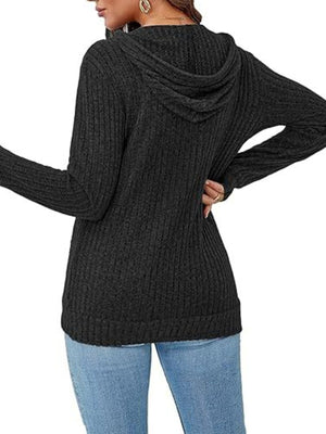 athleisure cardigan in charcoal with hooded