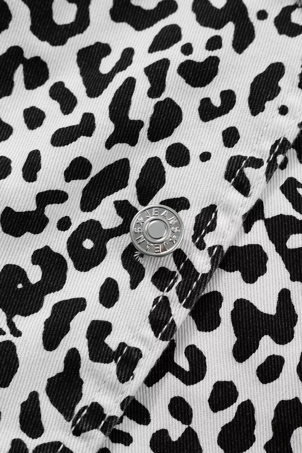 Leopard regular denim shorts with N/A