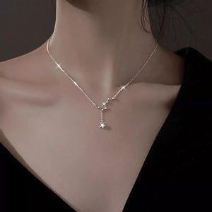 necklace in silver featuring zircon embellishment and straight fit