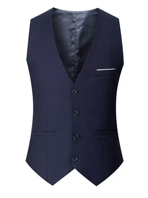 Men's Plus Size Classic Fit Button Up Vest in Light Blue