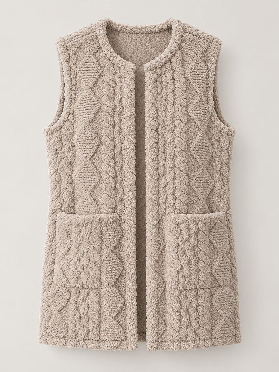 vest in Light Blue with geometric and pocketed