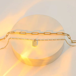 18k Gold-plated Double Layered Necklace in gold with double layered