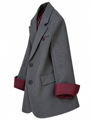 100% Polyester Care instructions: Machine wash cold blazer in Gray with regular silhouette