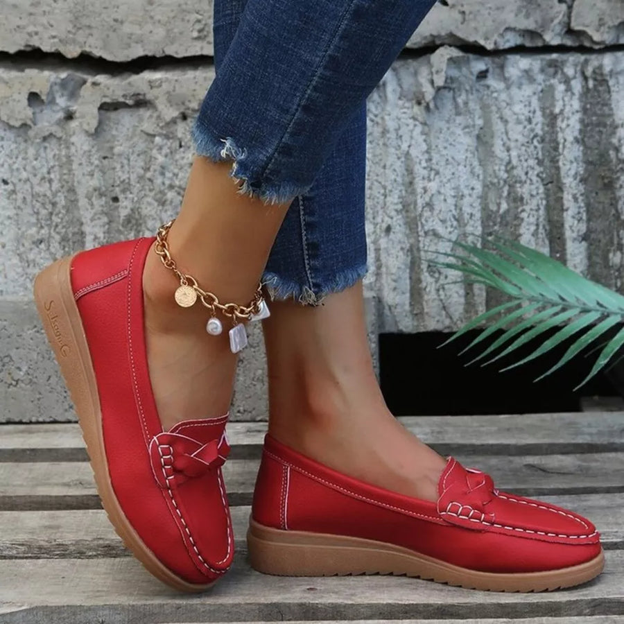 PU Leather, Rubber Imported Size &amp flats in Black with low-profile silhouette
