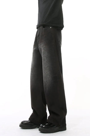 Pocketed high rise slouchy denim jeans in dark wash cotton with a relaxed fit.