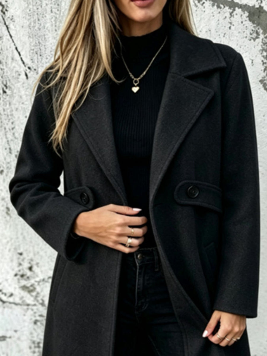 classic overcoat in Apricot with notch lapel