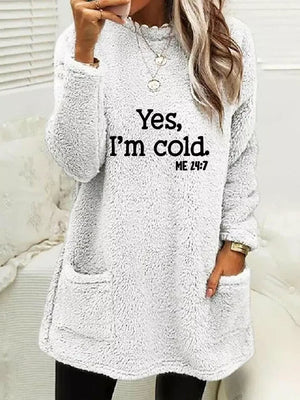 White relaxed sweatshirt with round neck