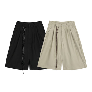 black shorts with bermuda and button-front