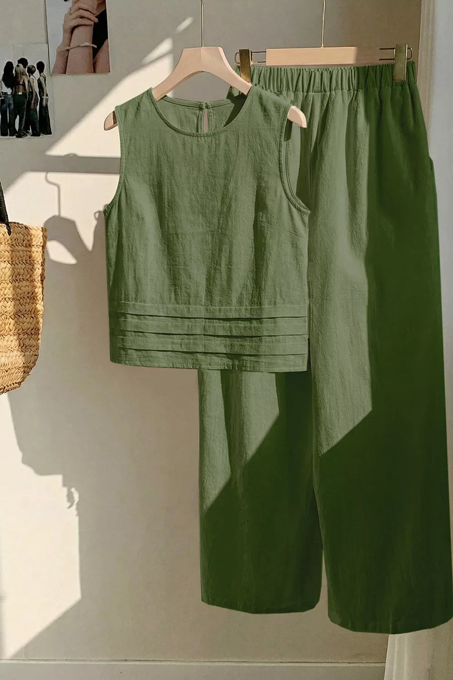 Sleeveless Top And Wide-leg Pants Set option 7