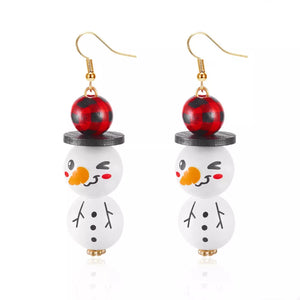 earrings in red with plaid and dangle
