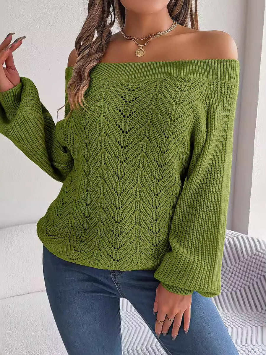 Camel pullover sweater featuring openwork and openwork knit