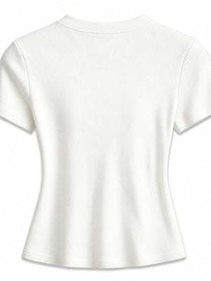 black slim t-shirt with crew neck