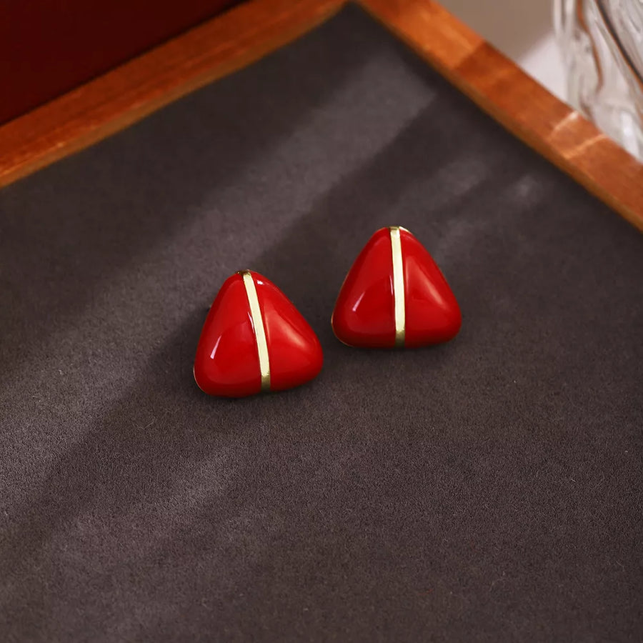 red earrings with mini and post-back