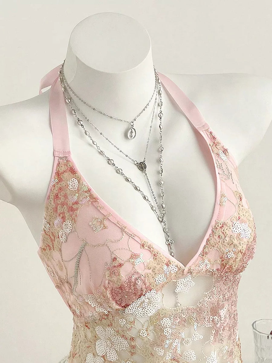 Sequin Halter Neck Cami option 8