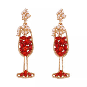 Synthetic Pearl, 18K Gold-Plated, Zinc alloy, Rhinestone Care instructions: Avoi earrings in light pink with dangle