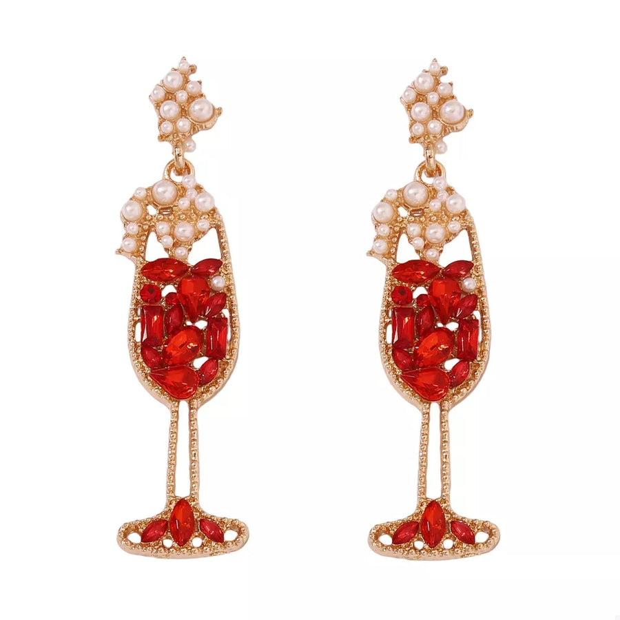 Synthetic Pearl, 18K Gold-Plated, Zinc alloy, Rhinestone Care instructions: Avoi earrings in light pink with dangle