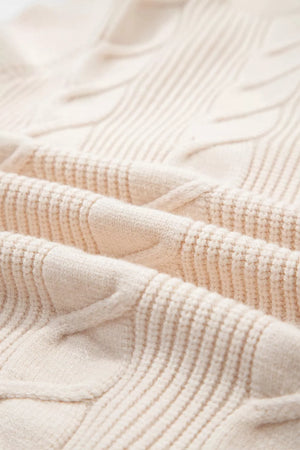Scarlet turtleneck sweater with ruffled and short sleeve