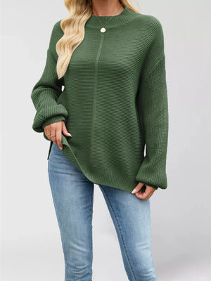 100% Acrylic Care instructions: Machine wash cold mock neck sweater in Apricot with relaxed silhouette