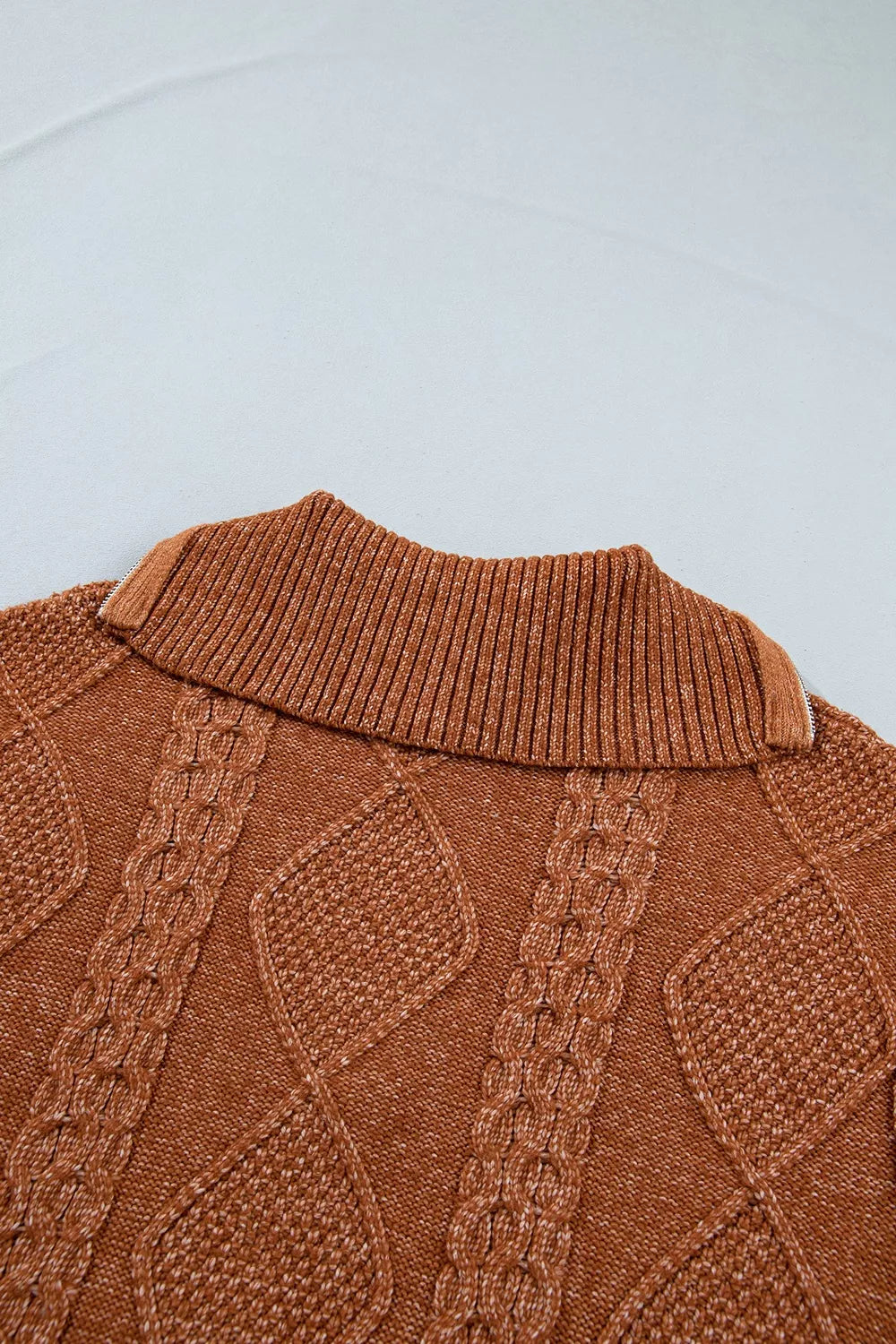 sweater dress in Caramel with cable-knit and mini