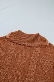 sweater dress in Caramel with cable-knit and mini