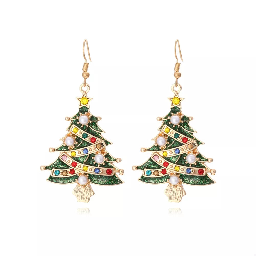 earrings in forest green featuring dangle and dangle fit