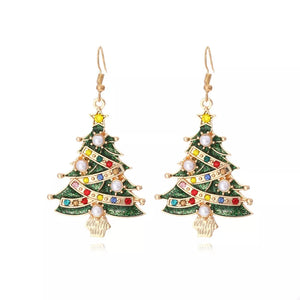 earrings in forest green featuring dangle and dangle fit