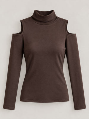 t-shirt in Smoke Gray with cutout and hip-length