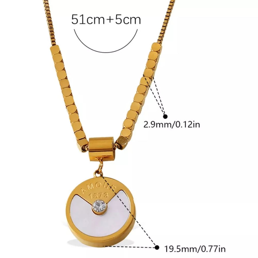 necklace in Gold 2 with 18K gold-plated and short to medium length