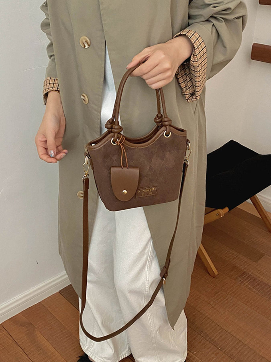 brown crossbody bag with small and snap