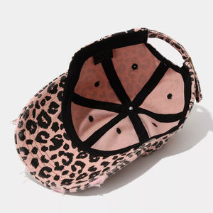 cap featuring leopard in brown with cotton Imported Size &amp texture