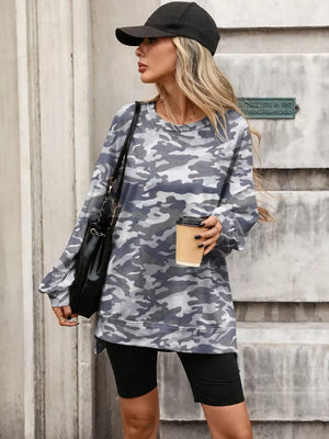 sweatshirt in Pink with camo and stretch
