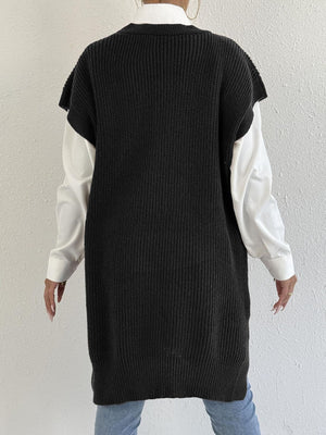 classic sweater vest in Navy Blue with v-neck
