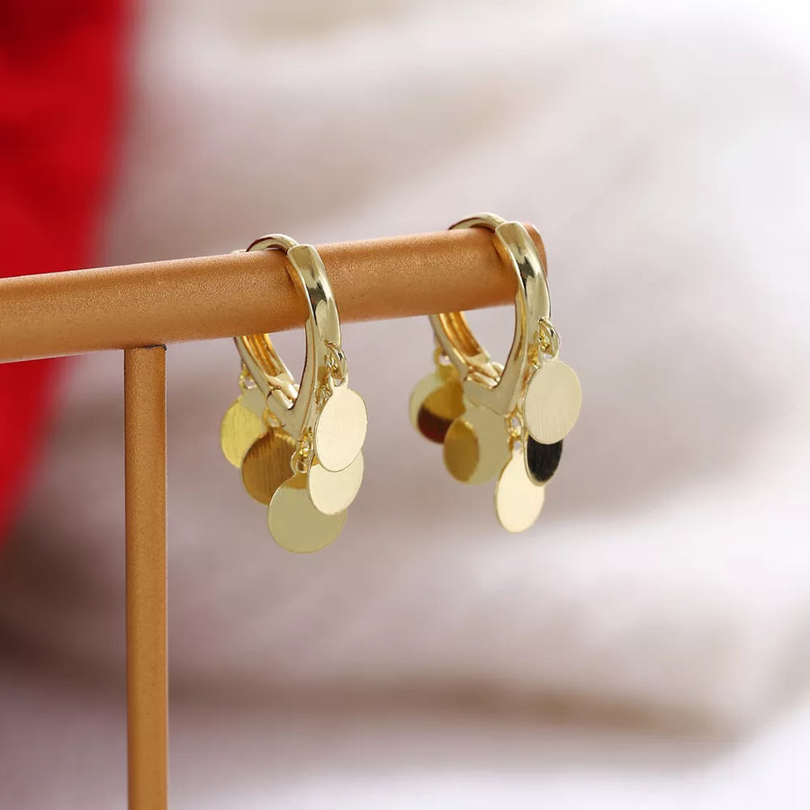 earrings in Gold with hoop and 1.1 inches