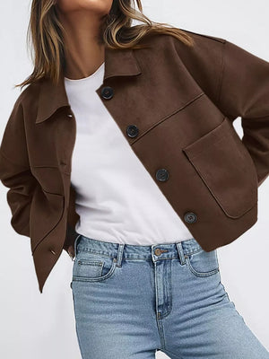 Black jacket with pocketed and long sleeve