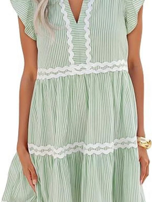 mini dress in White with tiered and mini