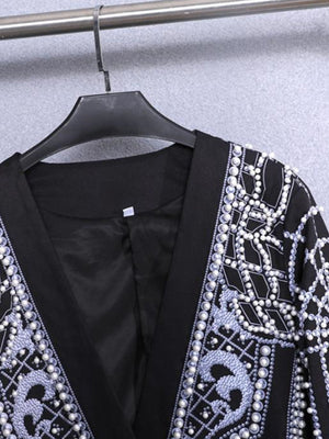 Silver fitted blazer with notch lapel