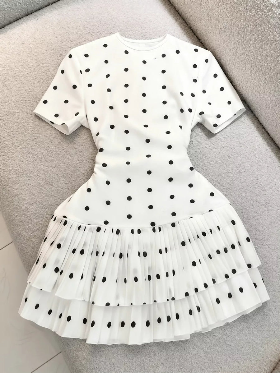 100% polyester Care instructions: Machine wash cold mini dress in White with A-line silhouette