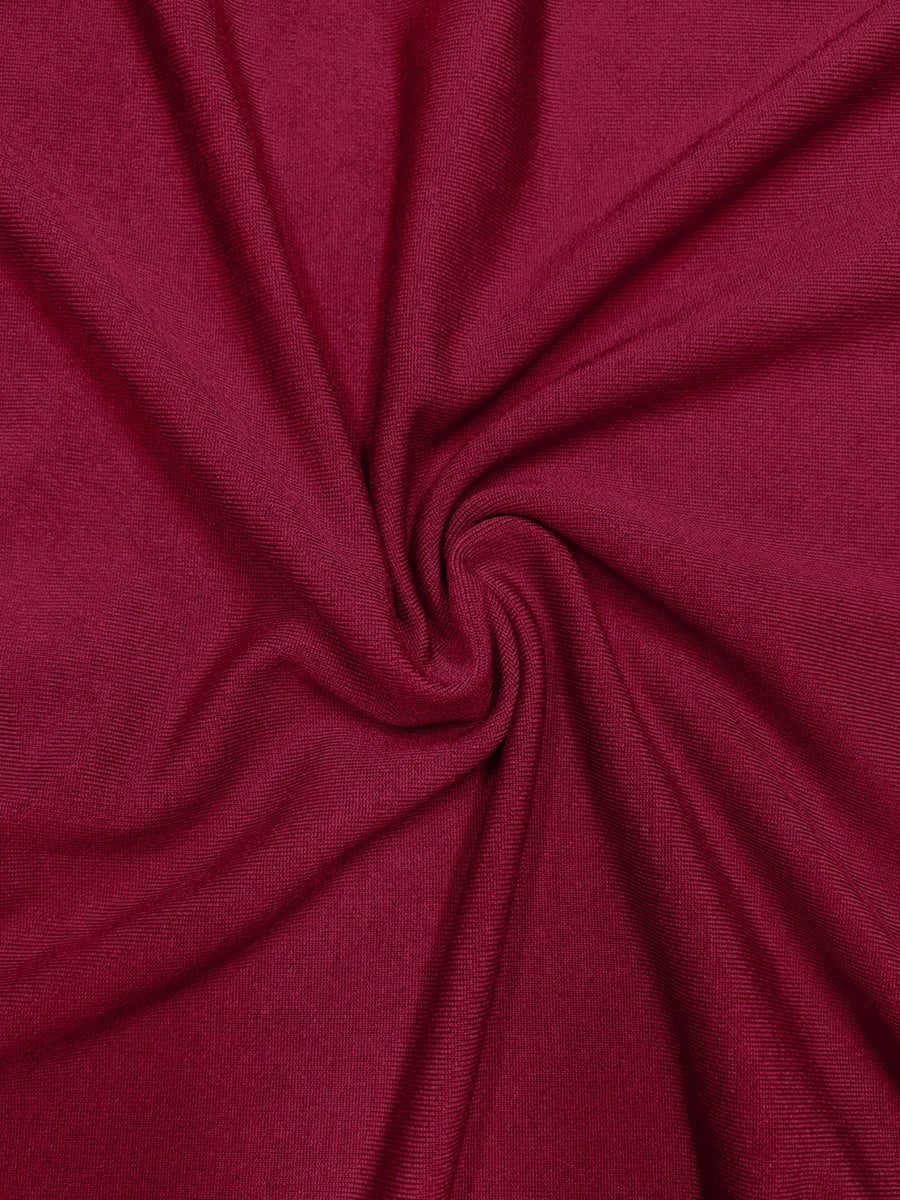 Burgundy peplum blouse with keyhole and tie detail