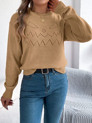 modern pullover sweater in Orange with crew neck