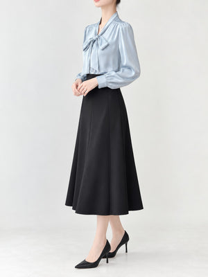 white blouse with buttoned and long sleeve