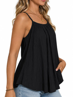 camisole in sage green with textured and pleated