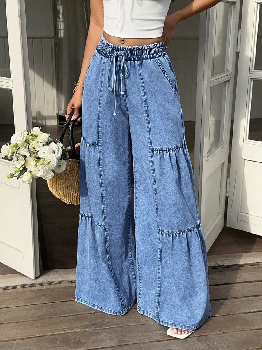 Wide Leg Tiered Jeans in this colorway
