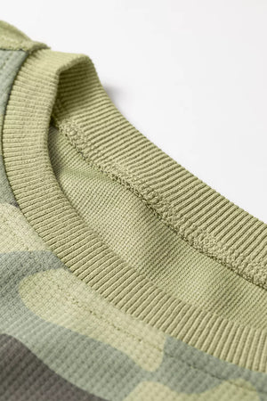 Camouflage Waffle Knit Oversized Sweatshirt, view 14