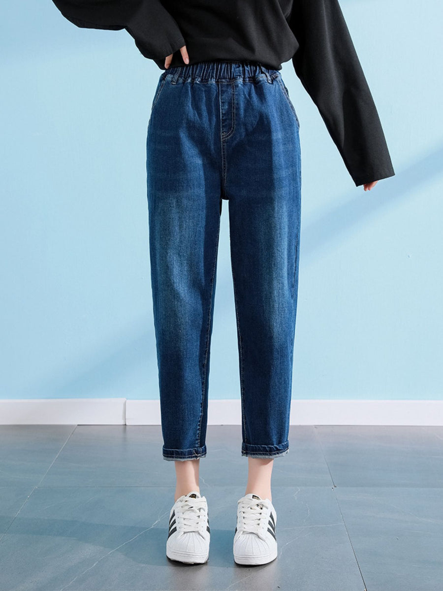 Cotton content is at least 80% but less than 90%, with acetate content below 30% jeans in Light Blue with relaxed silhouette