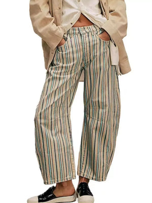 wide-leg jeans featuring paisley in burgundy with 95%cotton, 5%spandex Care instructions: Machine wash cold texture