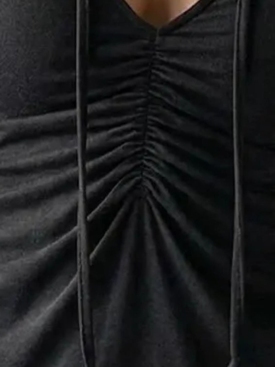 Blue t-shirt with hip-length and pullover