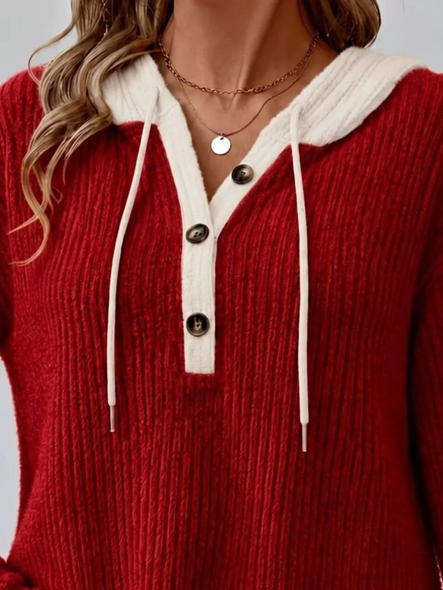 Navy relaxed pullover hoodie with hooded