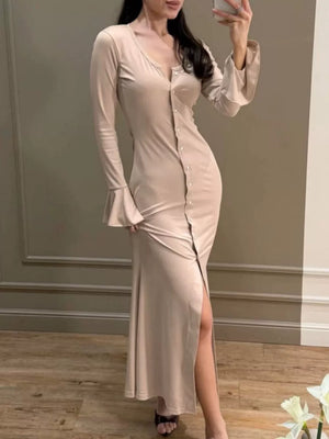 dark brown bodycon dress