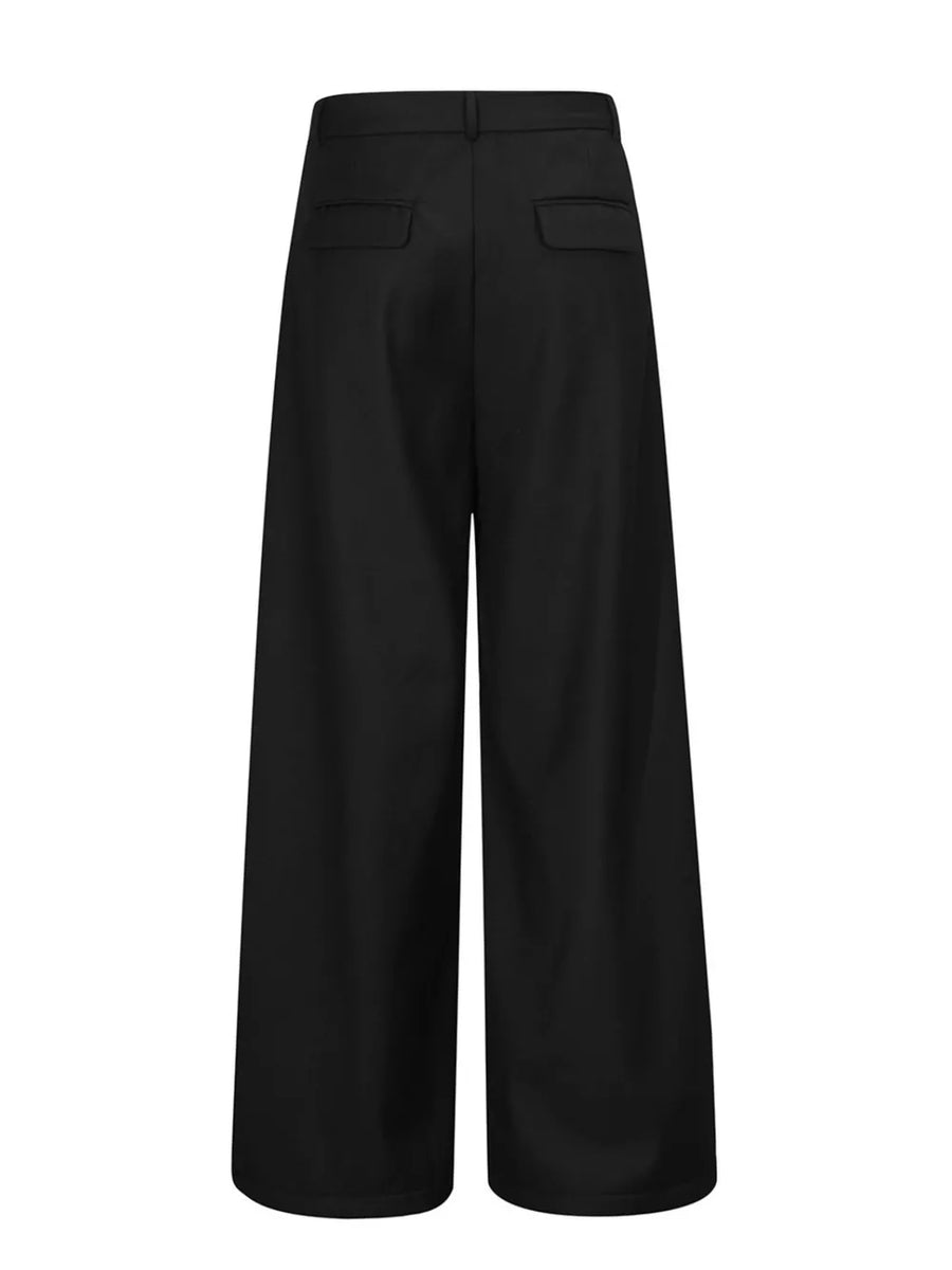 Men S Wide-leg Pleated Pants in Khaki with adjustable